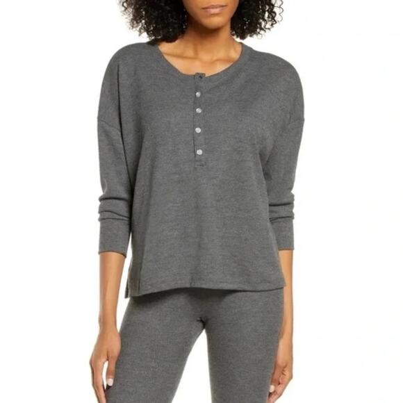 MAISON DU SOIR Courtney Thermal Pajama Top sz Small - Picture 1 of 8